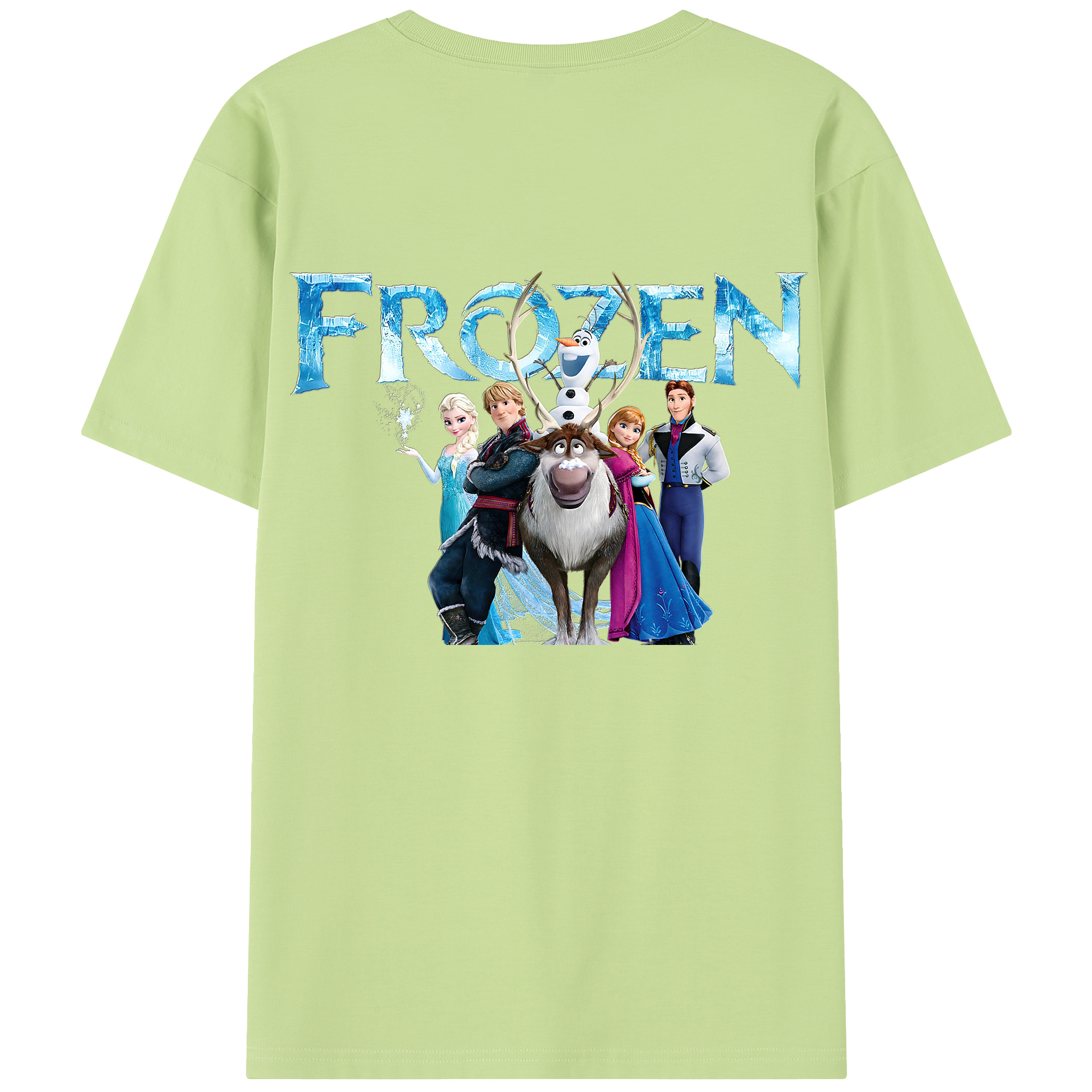 （画像用） アナと雪の女王 アンナ エルサ Frozen Anna Elsa 綿100％半袖Tシャツ（背面プリント）
